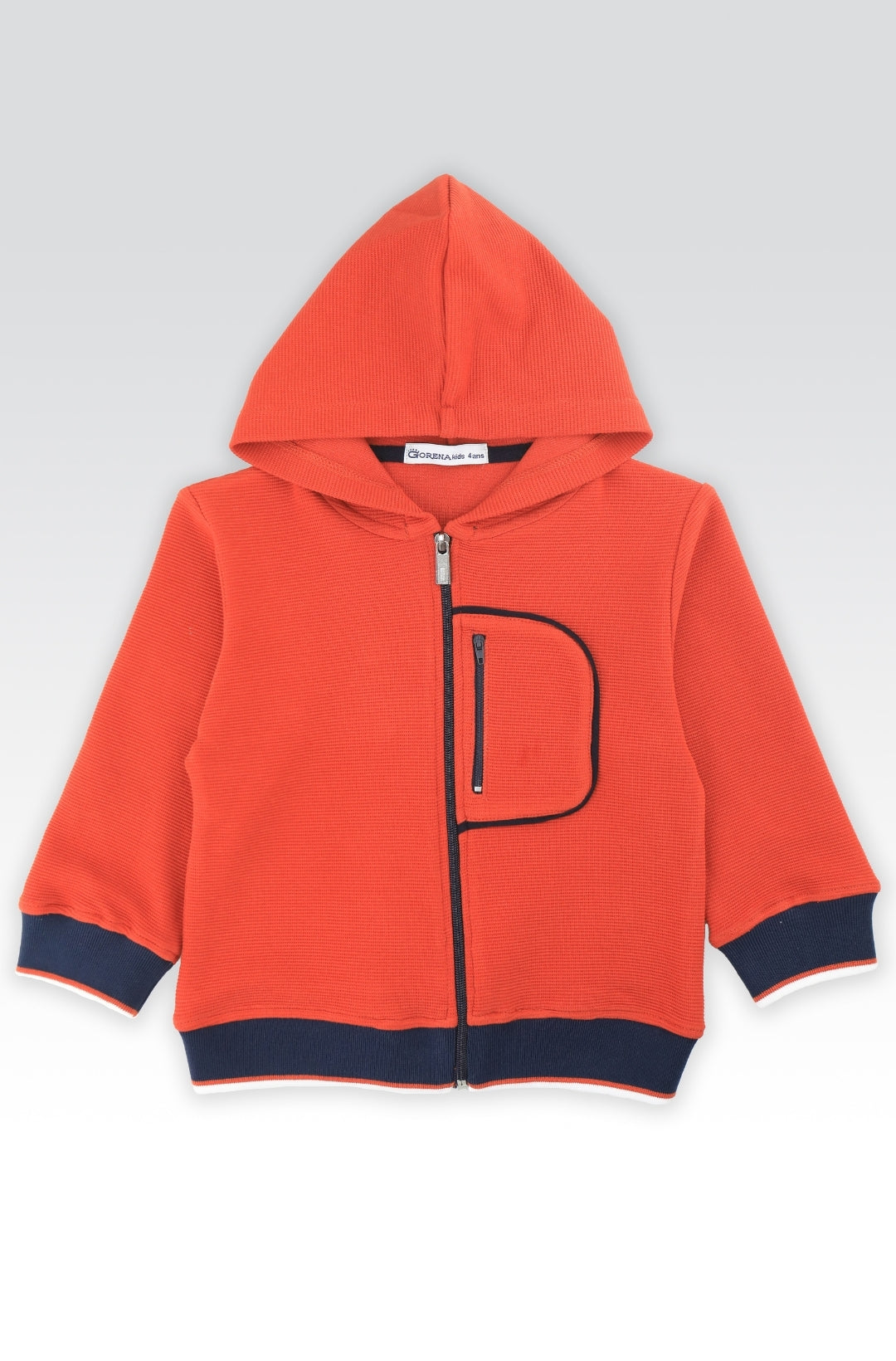 Sweat à capuche enfant avec détails modernes - Rouge vibrant