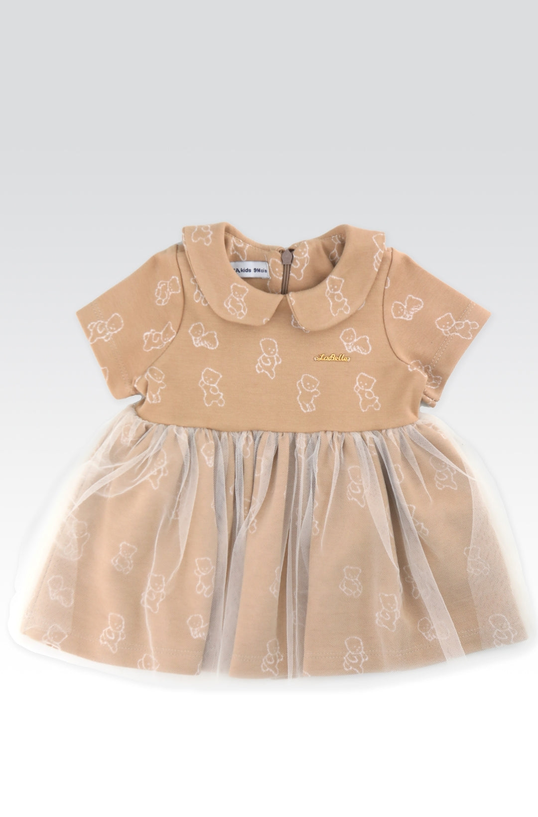 Robe bébé à motifs ourson et jupe en tulle