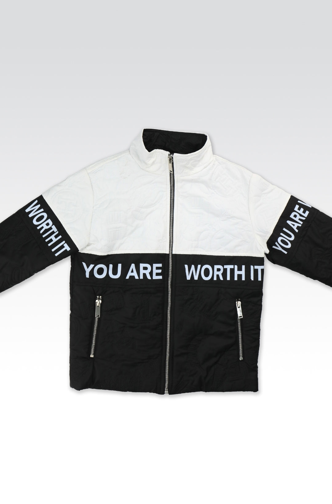 Veste Bicolore “You Are Worth It” - Style Urbain Affirmé