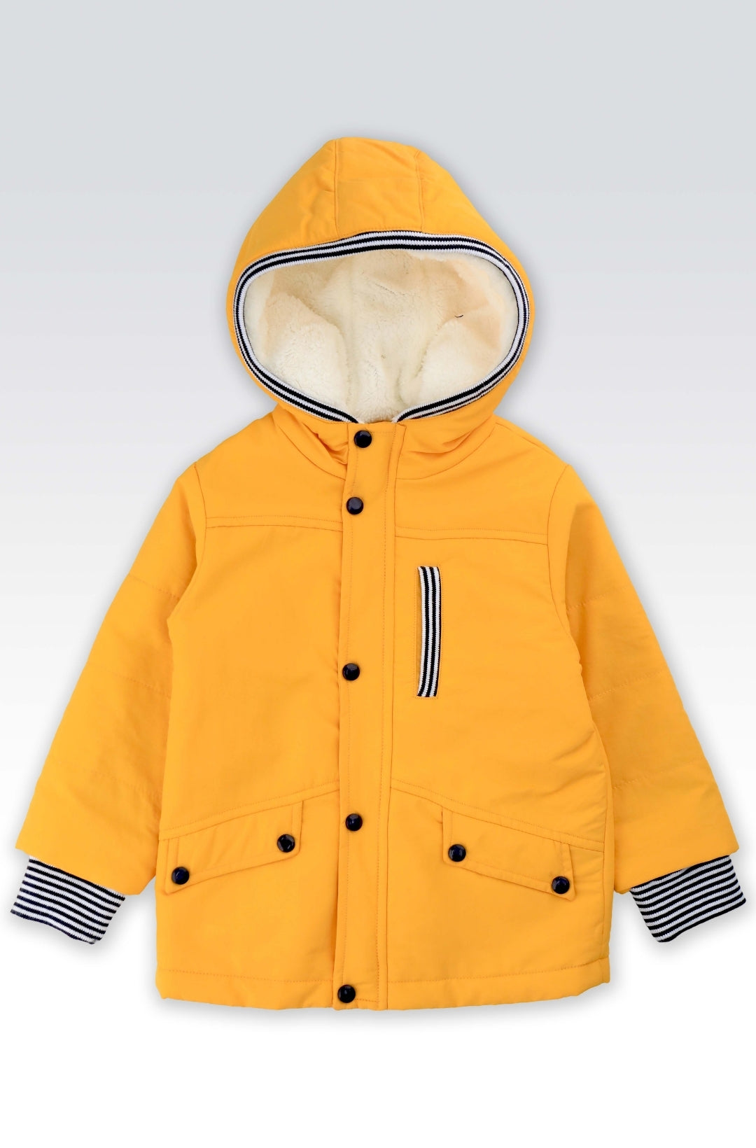 Veste Enfant et Bébé Jaune Imperméable avec Capuche Doublée