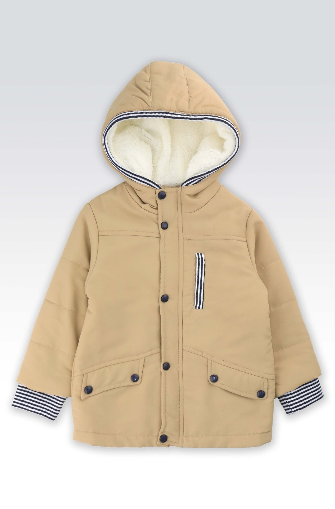 Veste Enfant et Bébé Beige Imperméable avec Capuche Doublée