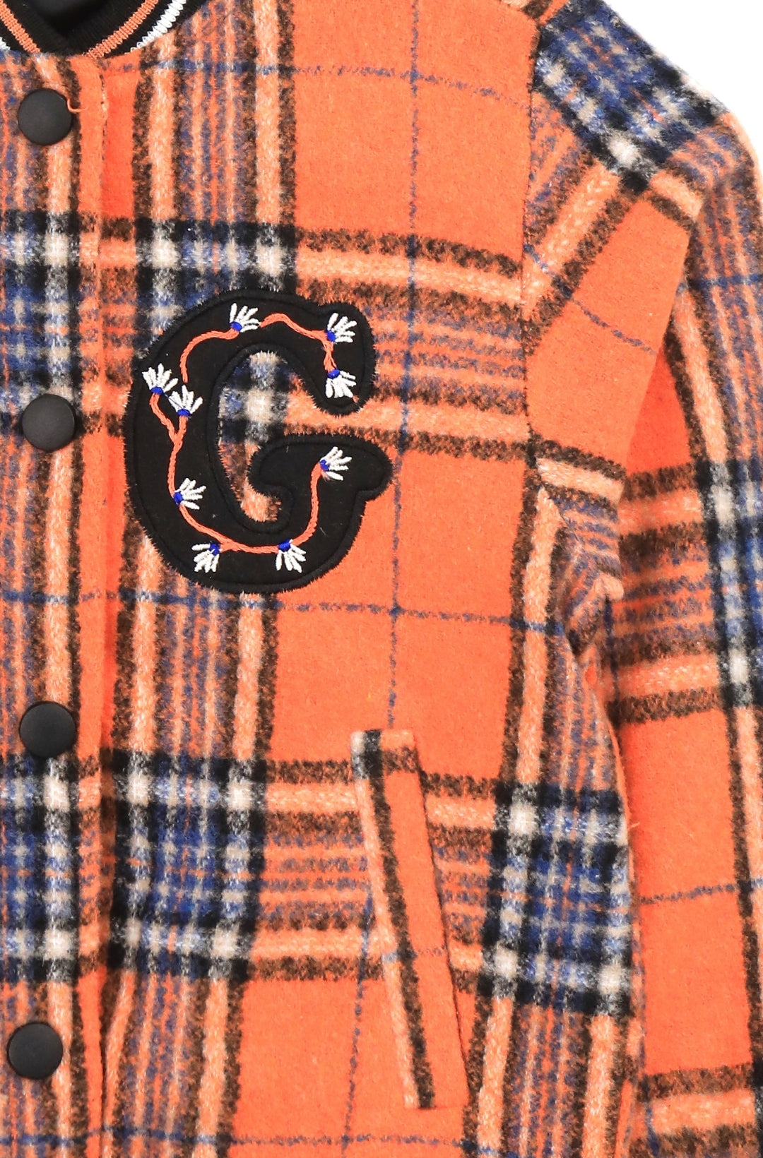 Ensemble 2 Pièces Veste à Carreaux Orange