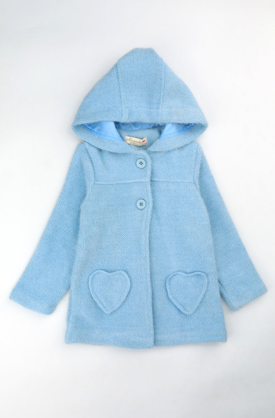 Manteau à Carreaux Blanc avec Capuche pour Fille