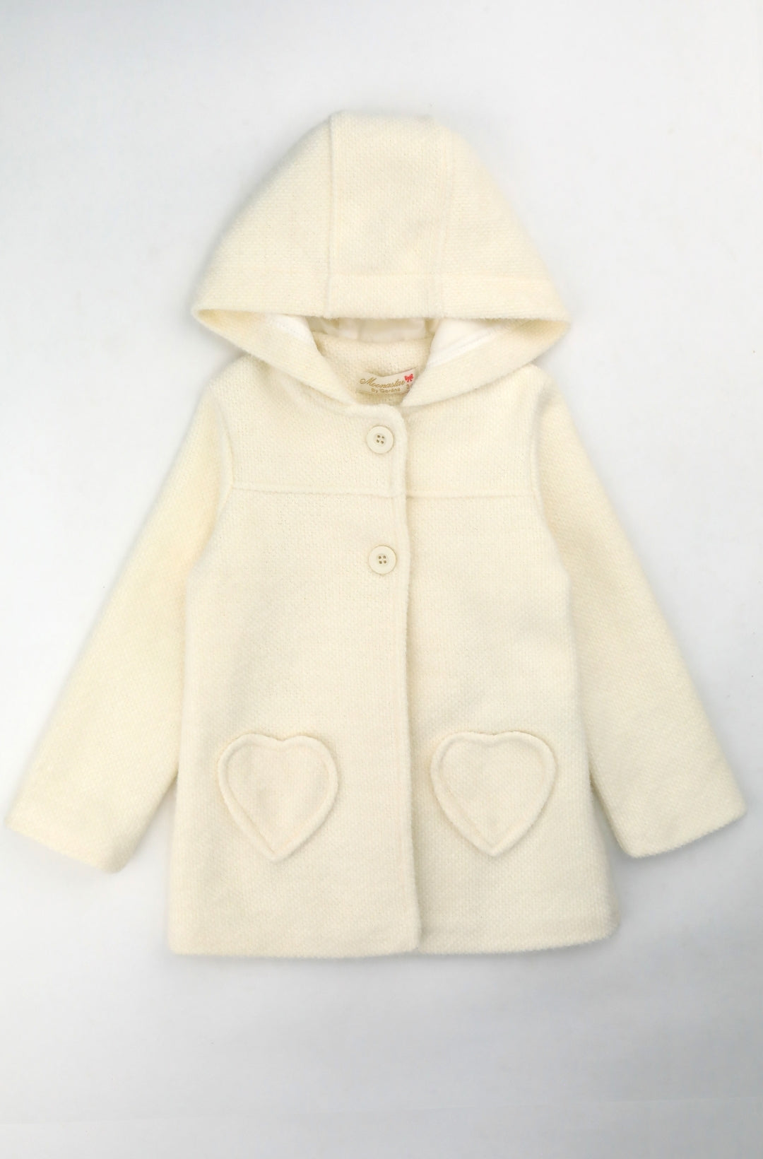 Manteau à Carreaux Blanc avec Capuche pour Fille