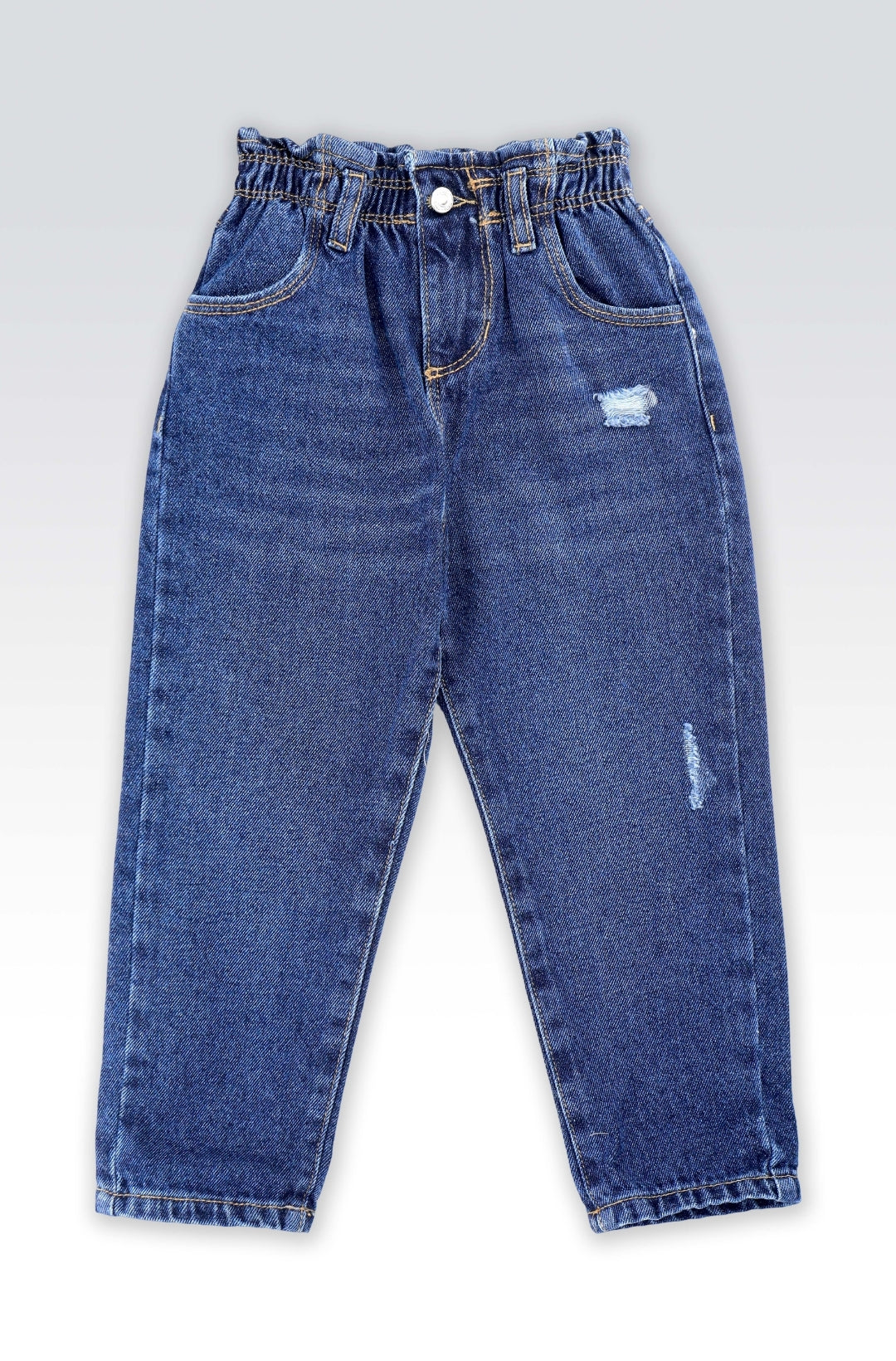 Jean Enfant Taille Élastique Bleu Usé