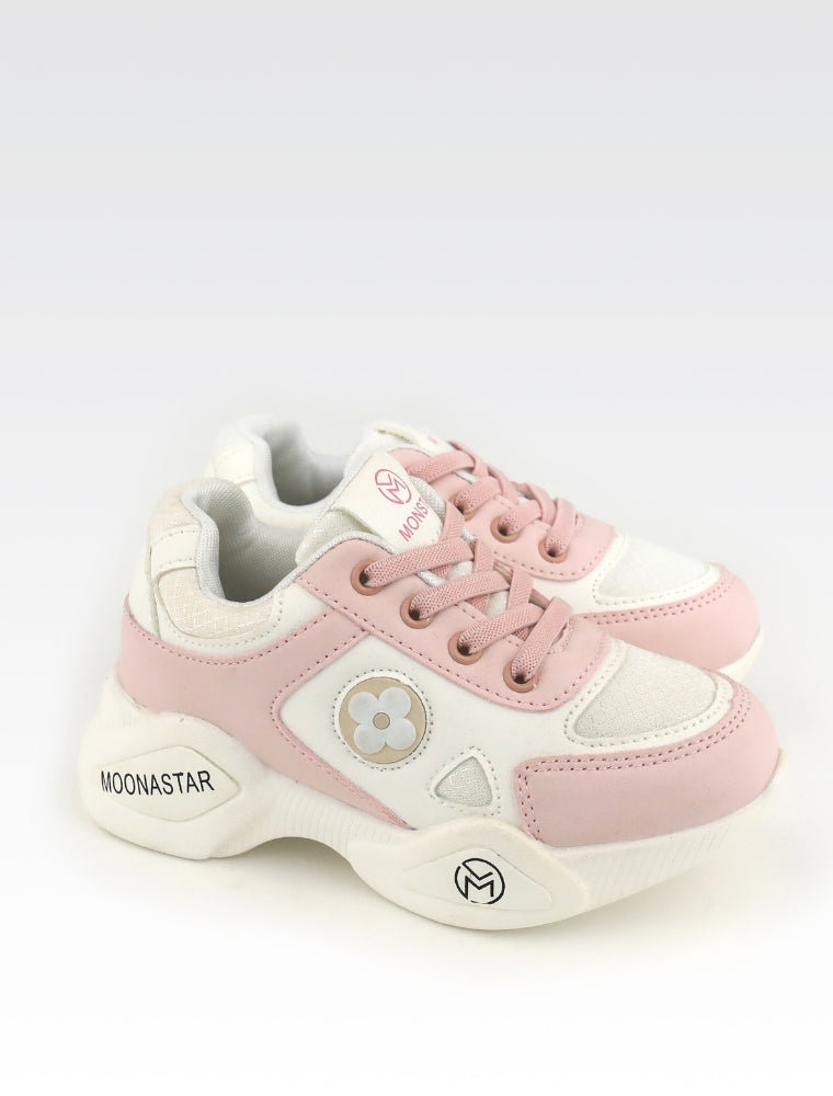 Gorena Baskets Enfant Blanc et Rose