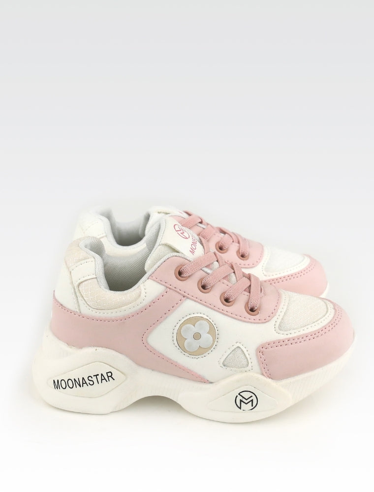 Gorena Baskets Enfant Blanc et Rose