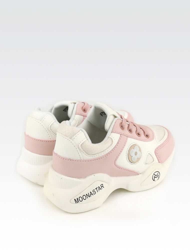 Gorena Baskets Enfant Blanc et Rose