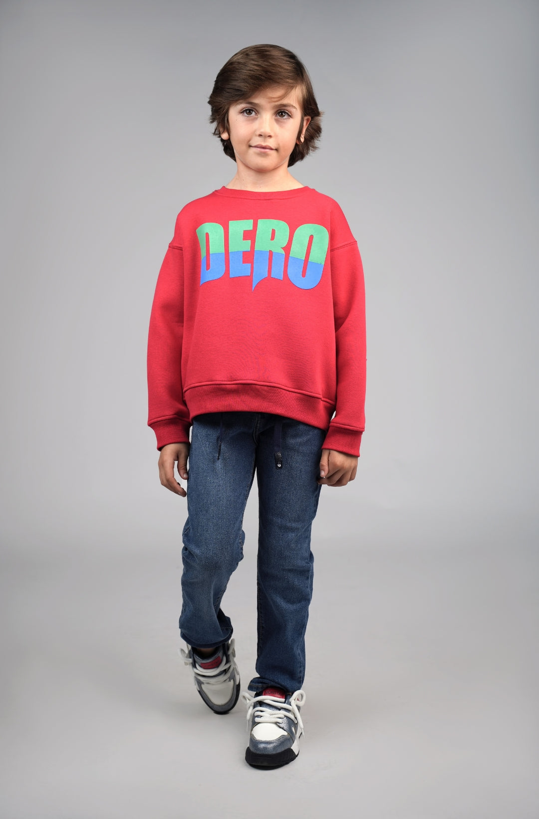 Sweatshirt Enfant avec Imprimé “DERO” Rouge