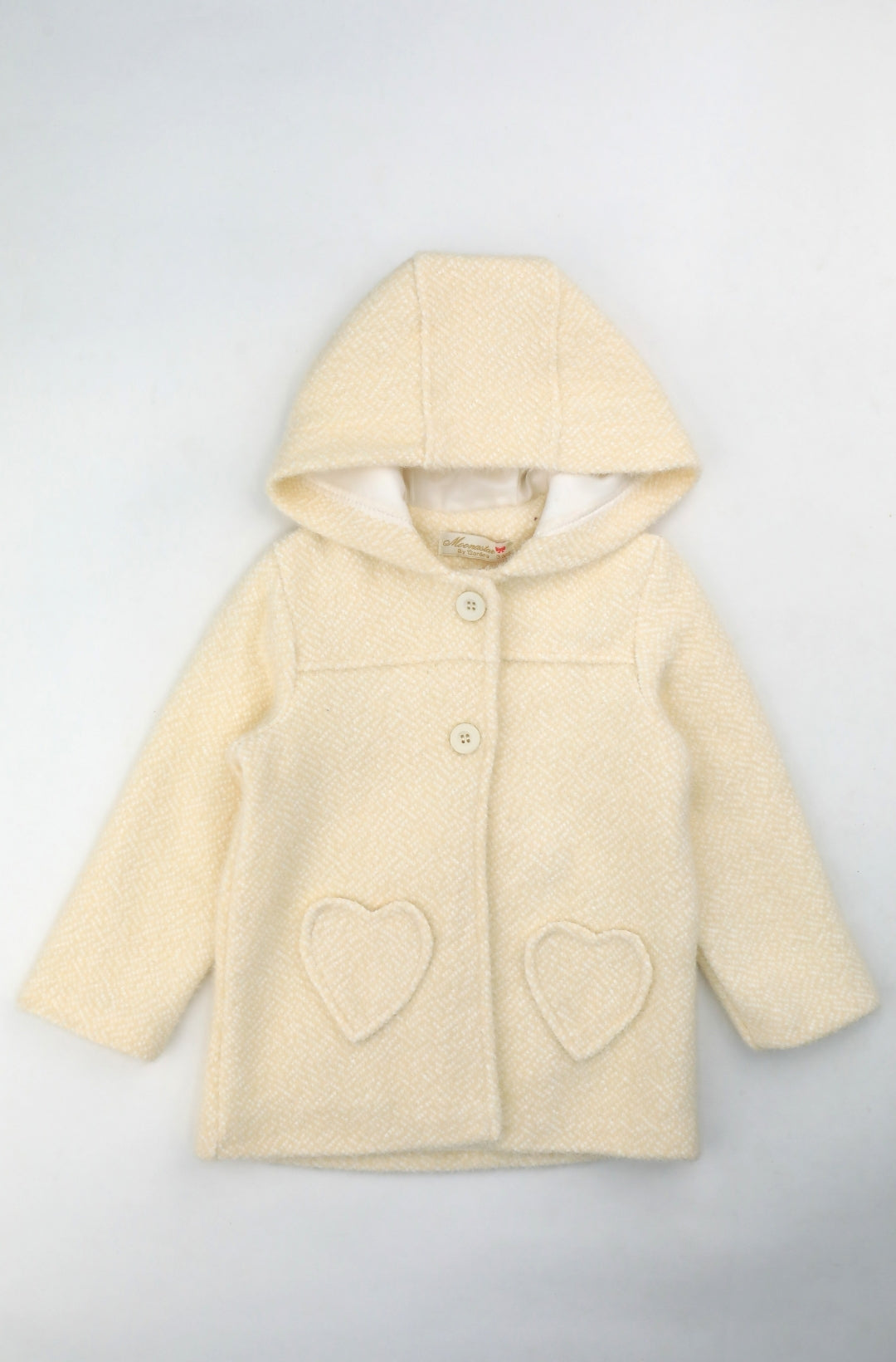 Manteau à Carreaux Blanc avec Capuche pour Fille