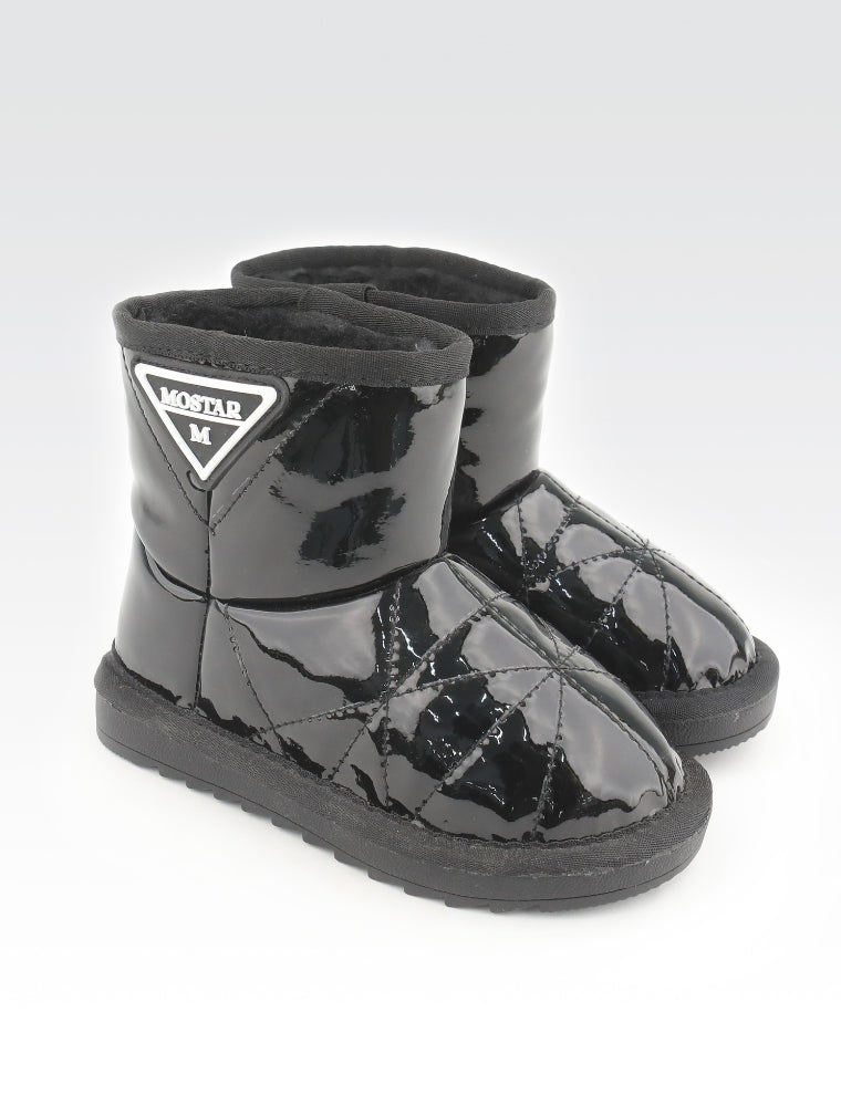 Gorena Bottes Noires Vernies Chaudes Fille